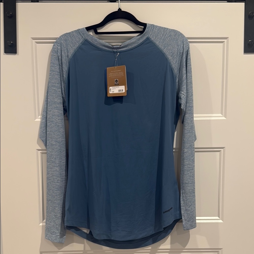 Patagonia tropic comfort Blue and Gray Long Sleeve Shirt